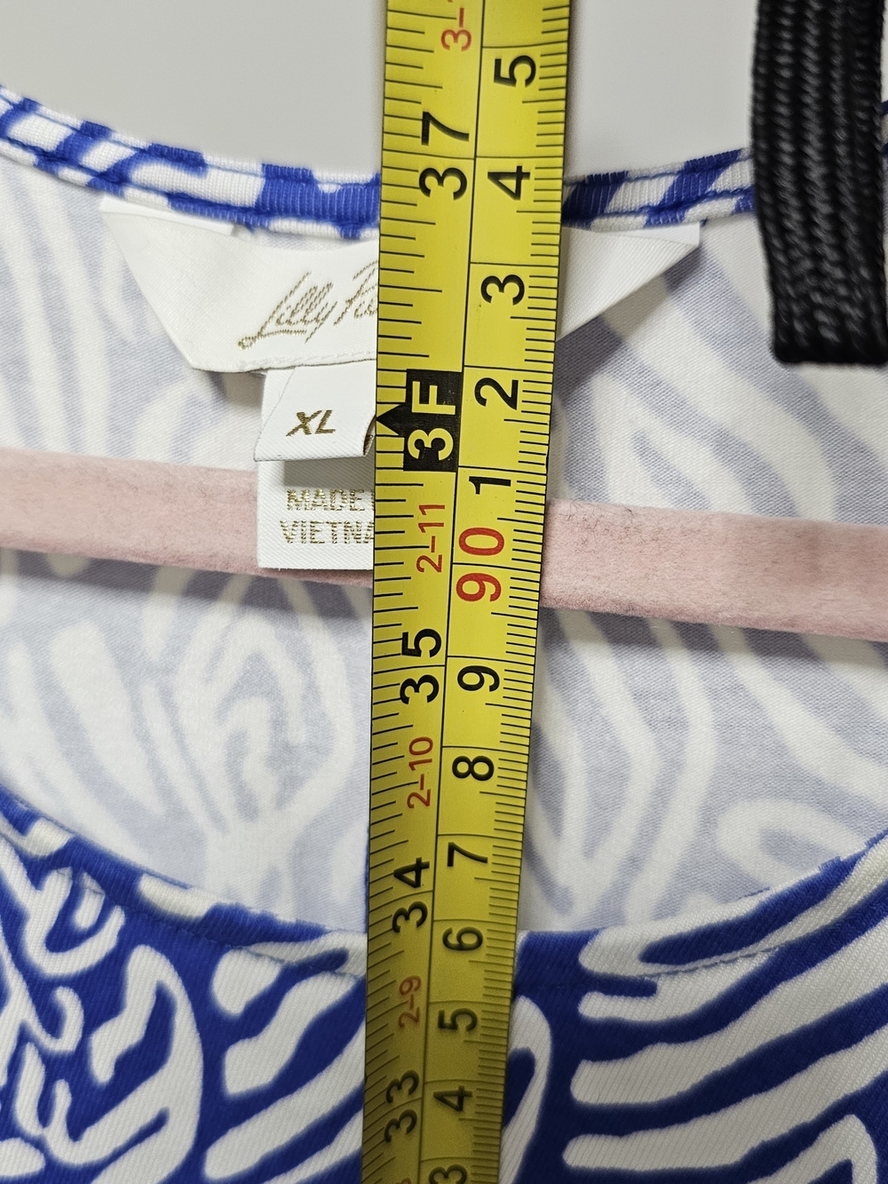Lilly Pulitzer Blue White Zebra Print Faux Wrap Side Tie Dress XL - Picture 8 of 10